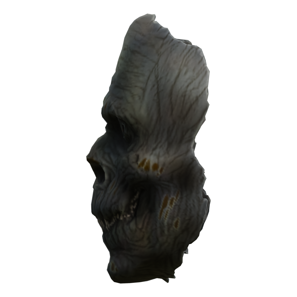 Left view of the Zombie Head Female 3D model