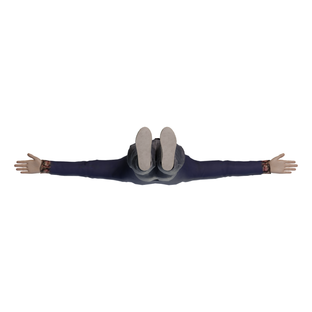 Bottom view of the Character Quidam Biped For 3Dsmax 3D model
