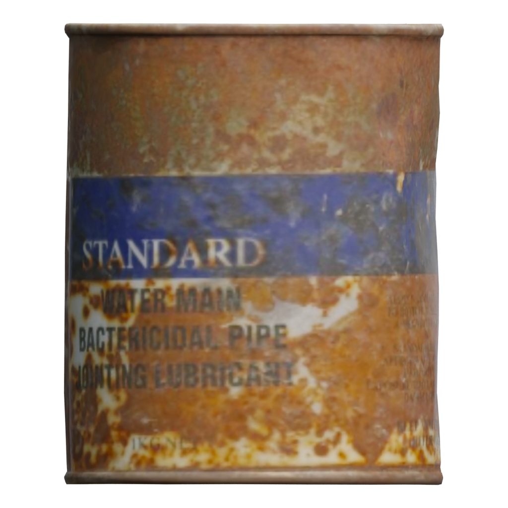 Front view of the Can Rusted 3D model