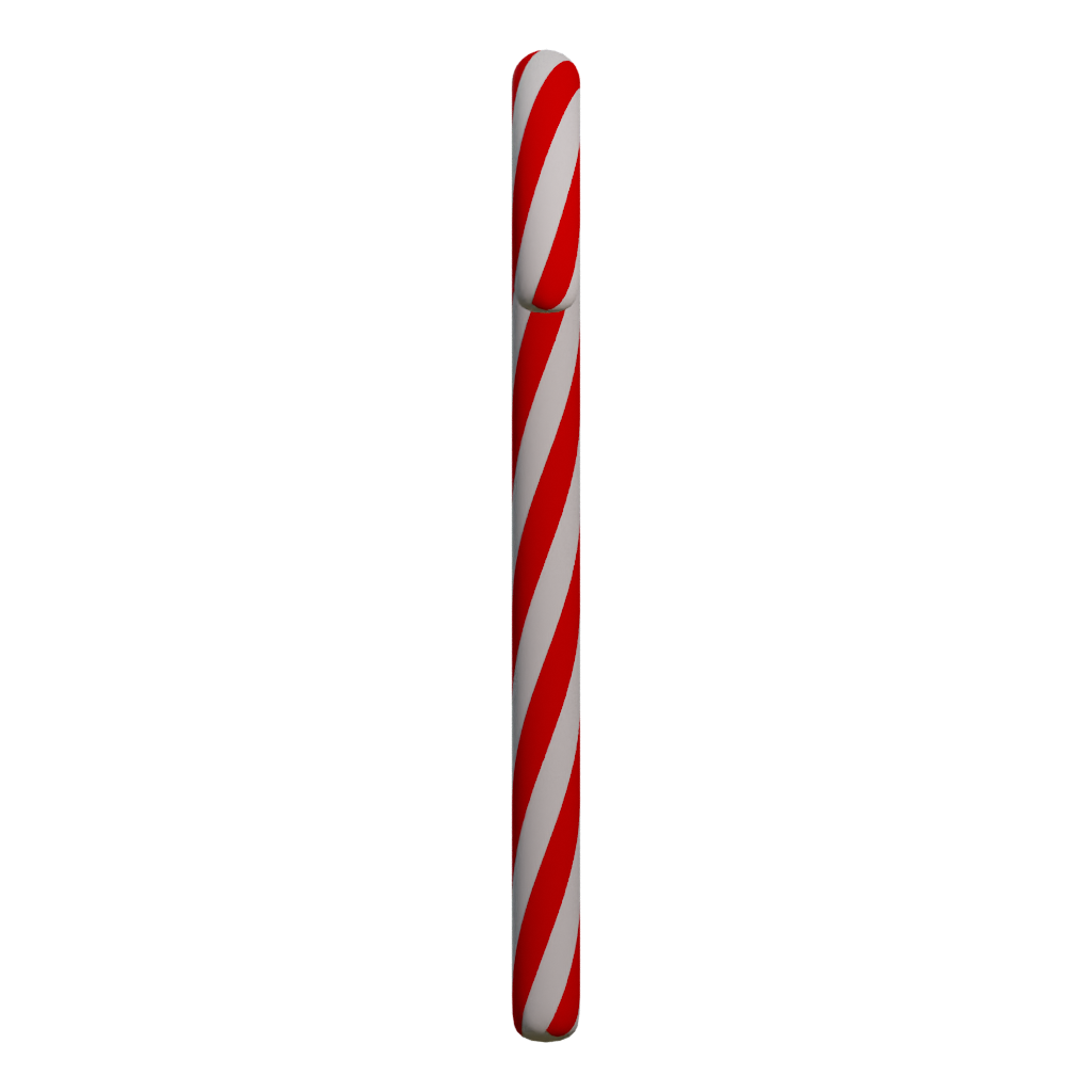 Left view of the Christmas Cane 3D model
