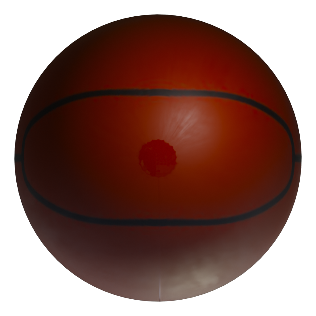 Bottom view of the Simple Basketball 3D model