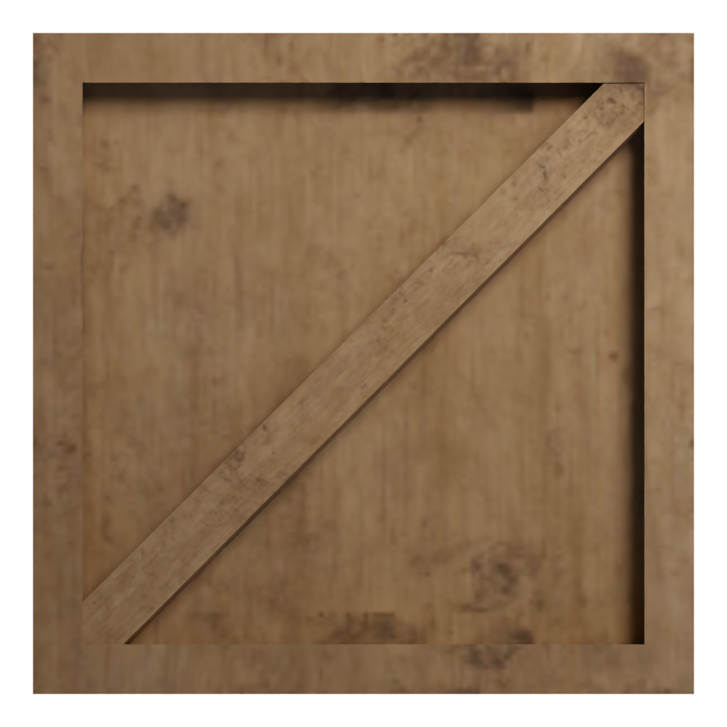 Top view of the Low Poly Wooden Crate 3D model