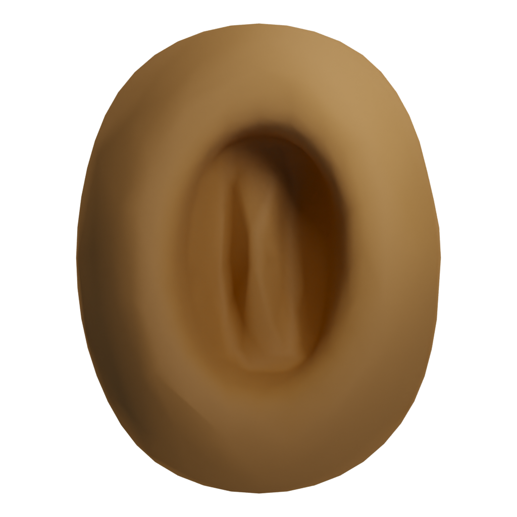 Bottom view of the Low Poly Cartoon Cowboy Hat 3D model