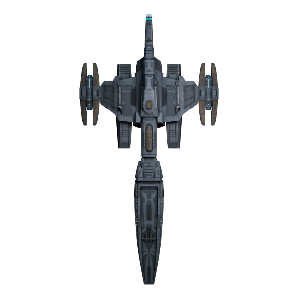 Back view of the Spaceship 3D model