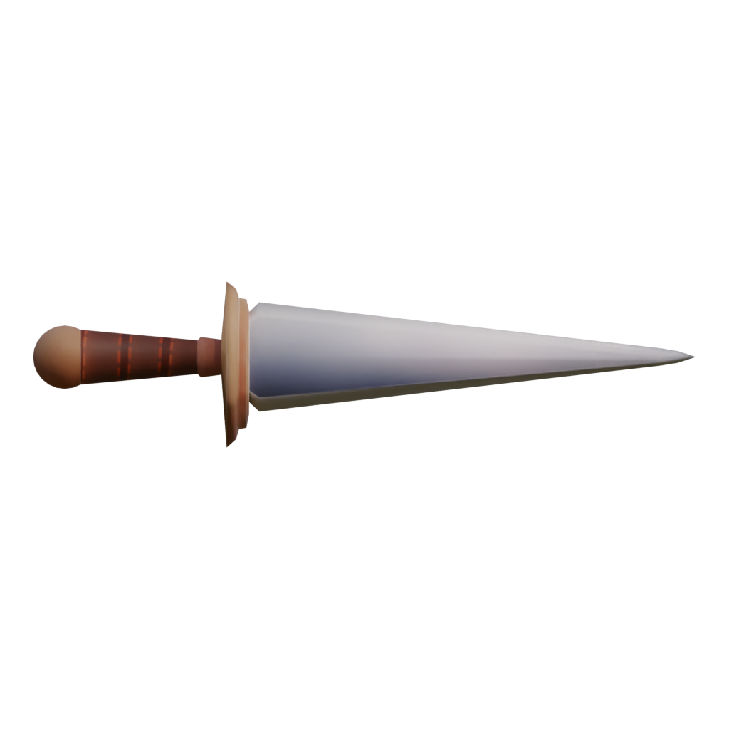 Back view of the Cartoon Dagger 3D model