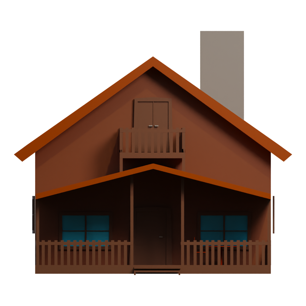 Front view of the Medieval House 2 3D model