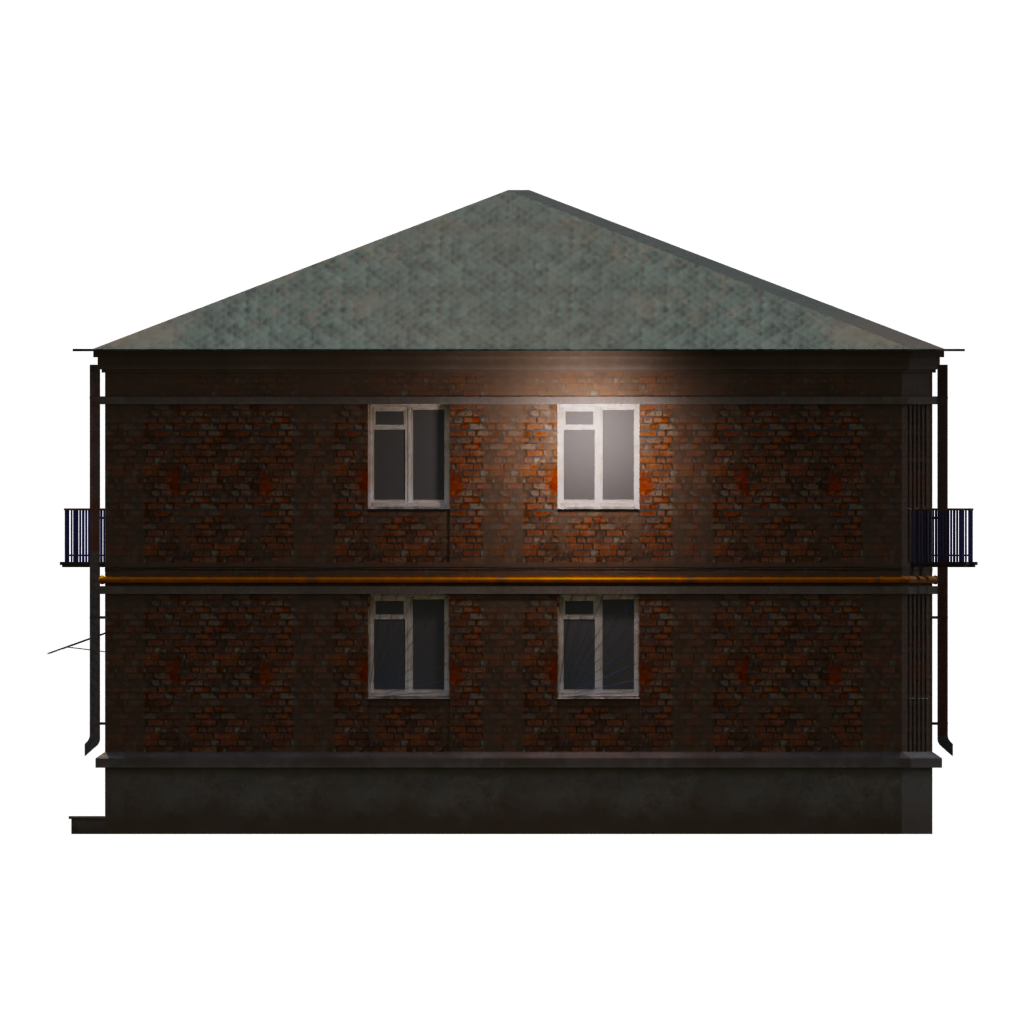 Left view of the 1960S Building 3D model