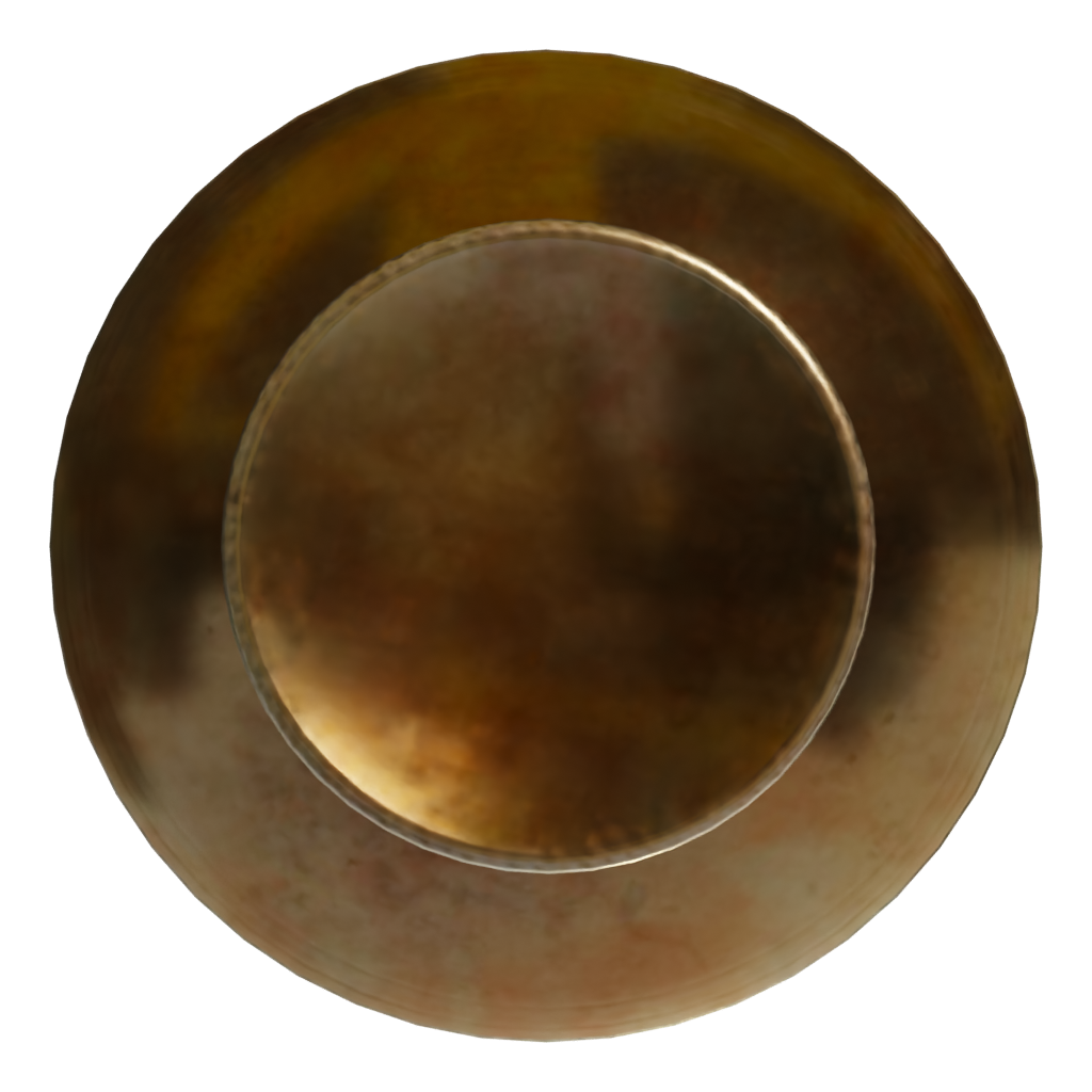 Bottom view of the Brass Vase 3D model