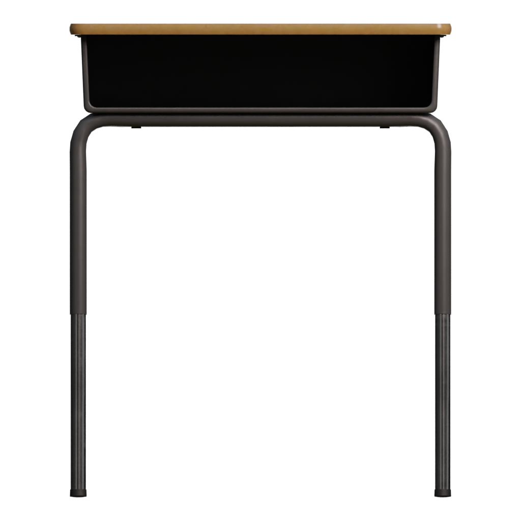 Back view of the School Desk 3D model