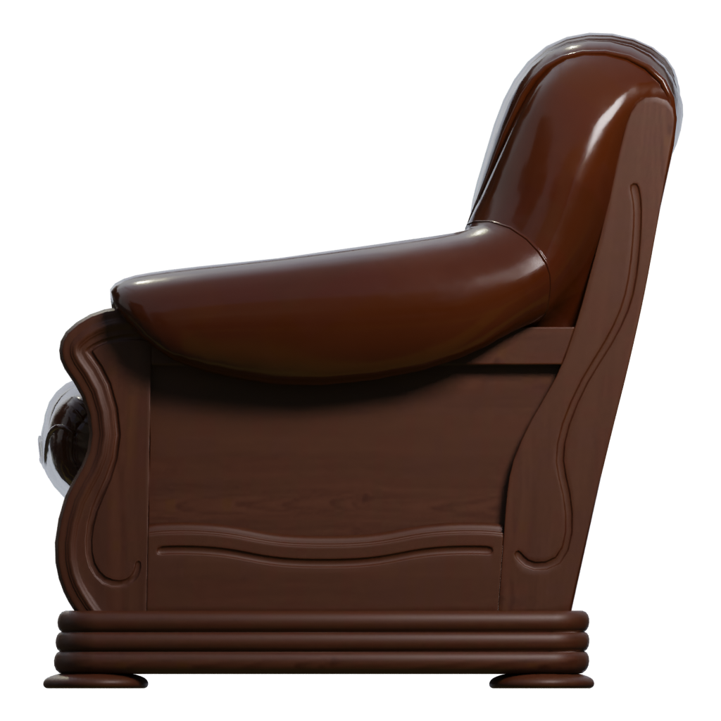 Left view of the Sofa 3 Seater 3D model