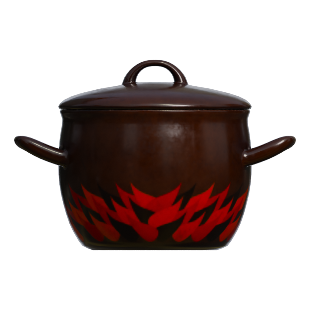 Back view of the Pot Enamel 3D model