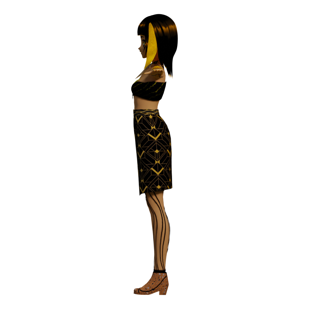 Left view of the Egyptian Girl 3D model