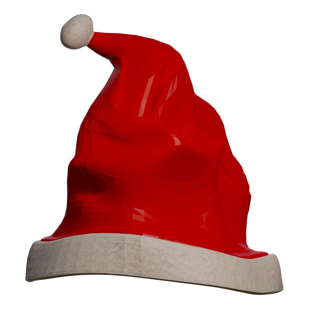 Front view of the Free Hand Painted Christmas Hat 3D model