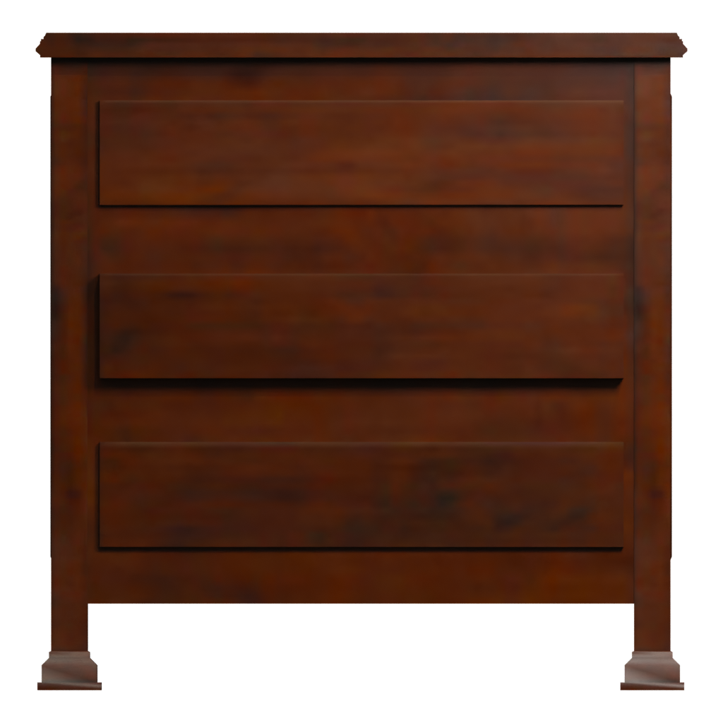Back view of the Gothic Commode 3D model