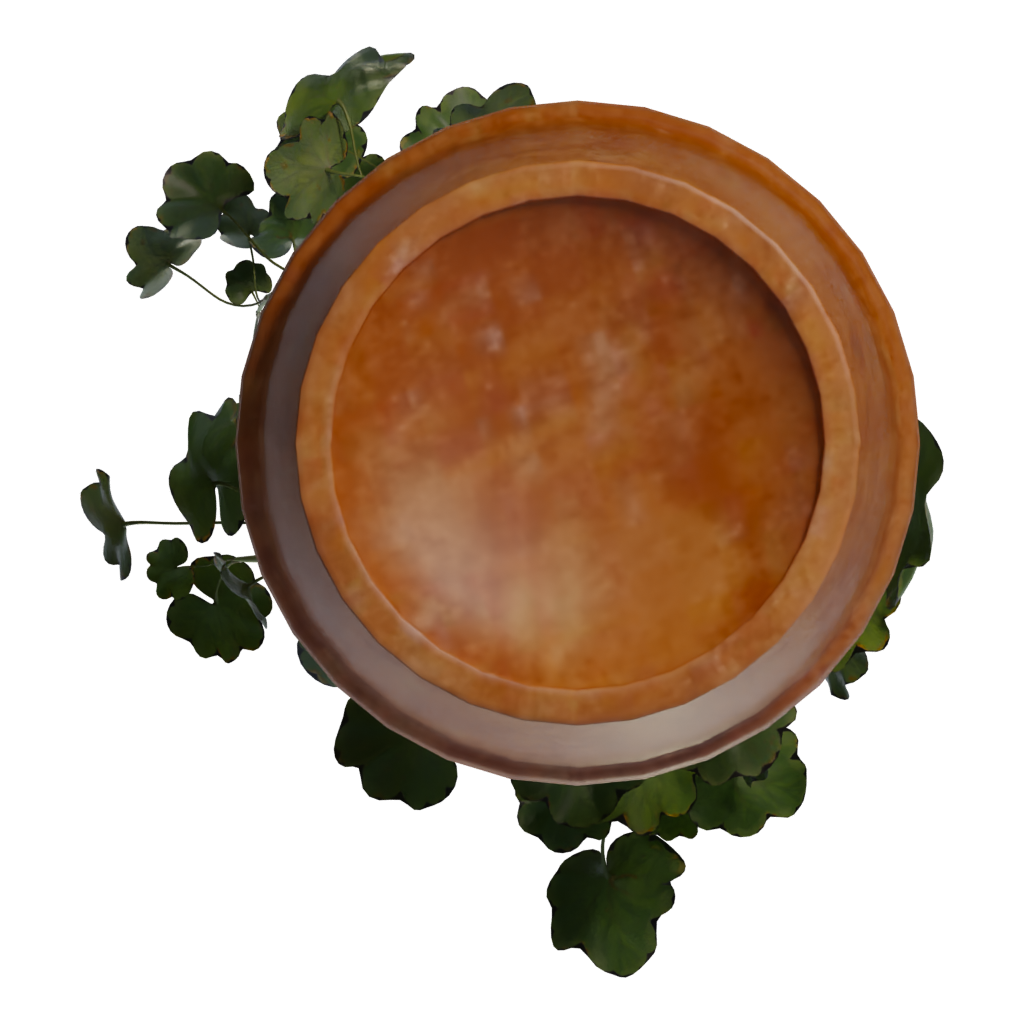 Bottom view of the Simple Pot Low Poly 3D model