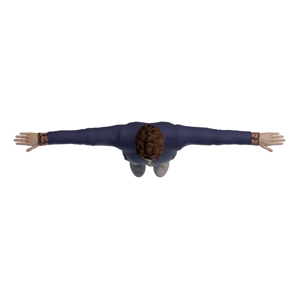Top view of the Character Quidam Biped For 3Dsmax 3D model