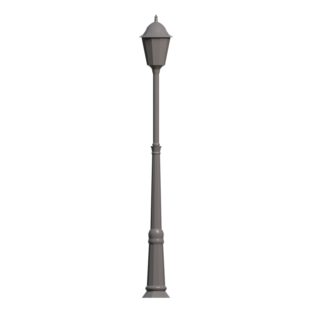 Back view of the Road Light Low Poly 3D model