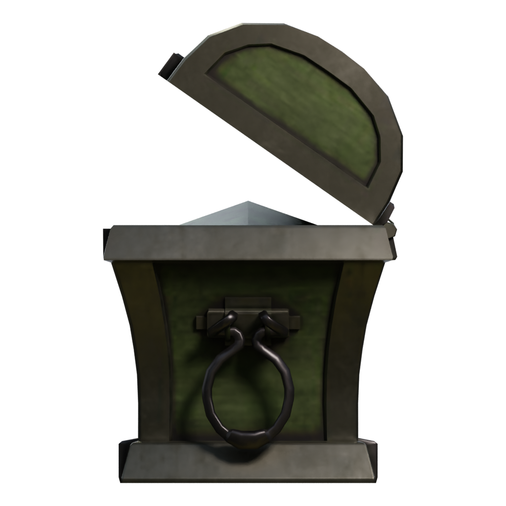 Left view of the Old Sanduk Box 3D model