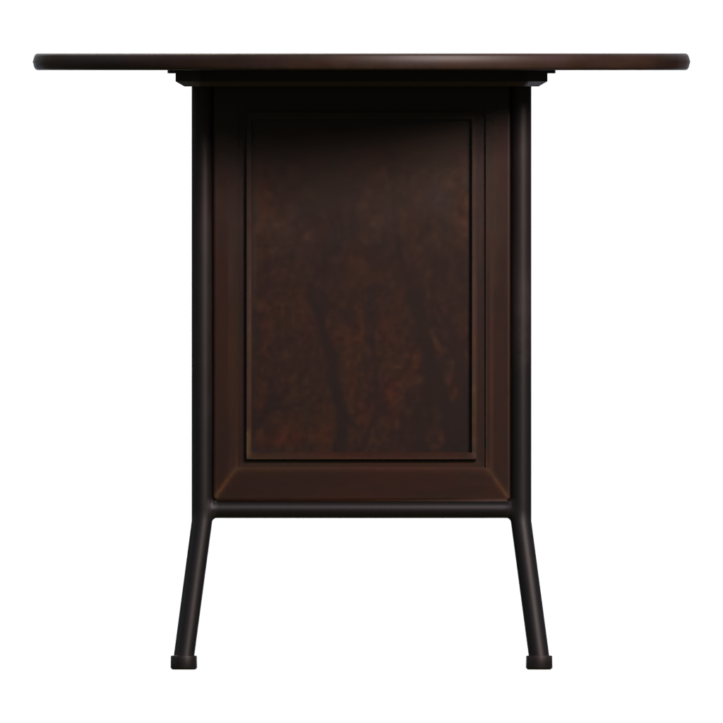 Right view of the Round Wooden Table 3D model