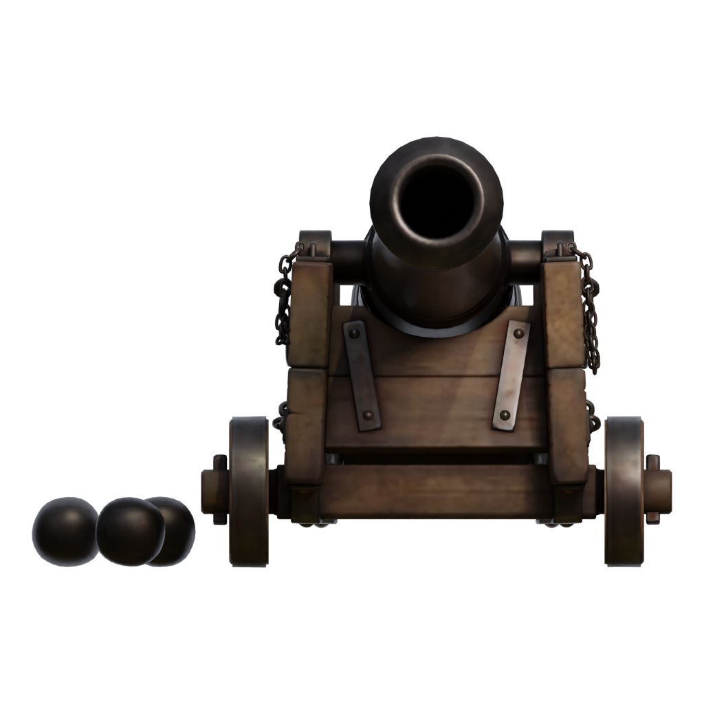 Front view of the Cannon 3D model