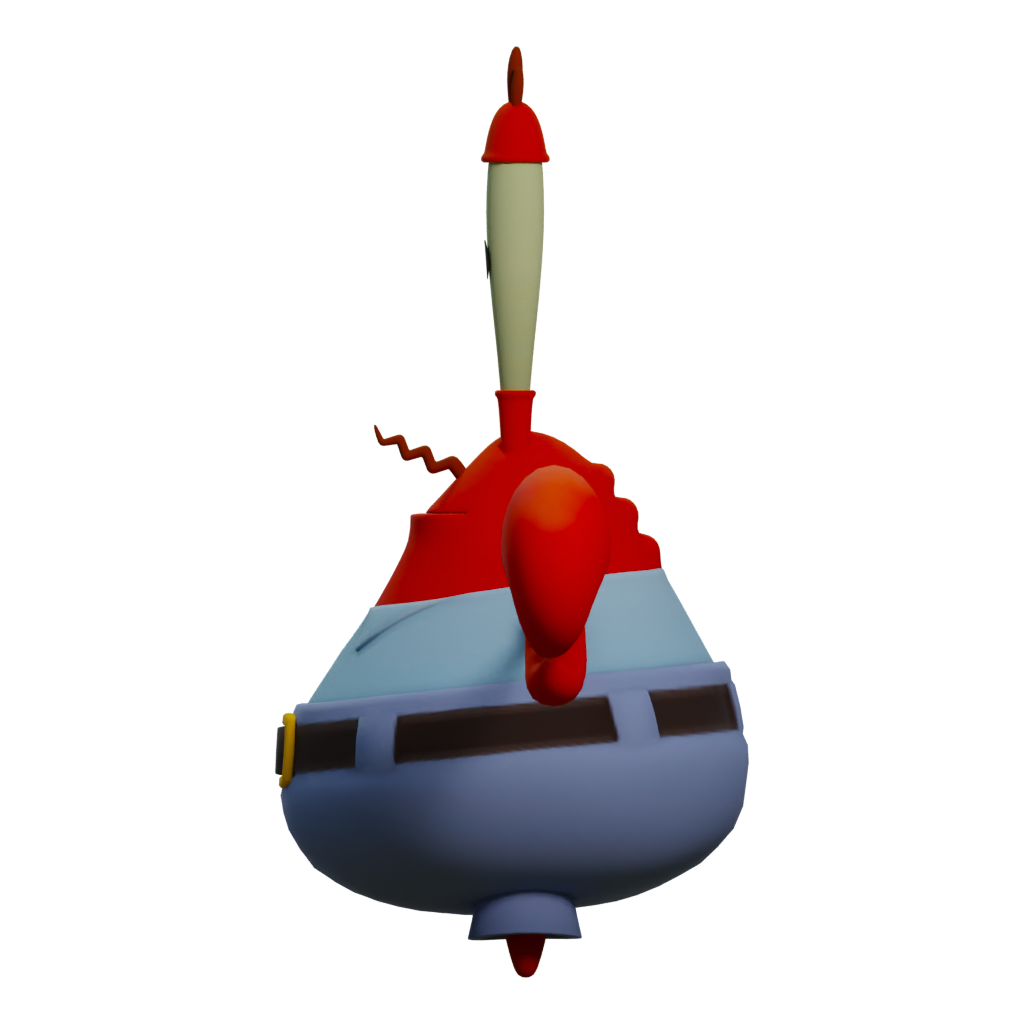 Left view of the Mr Krabs From Spongebob 3D model