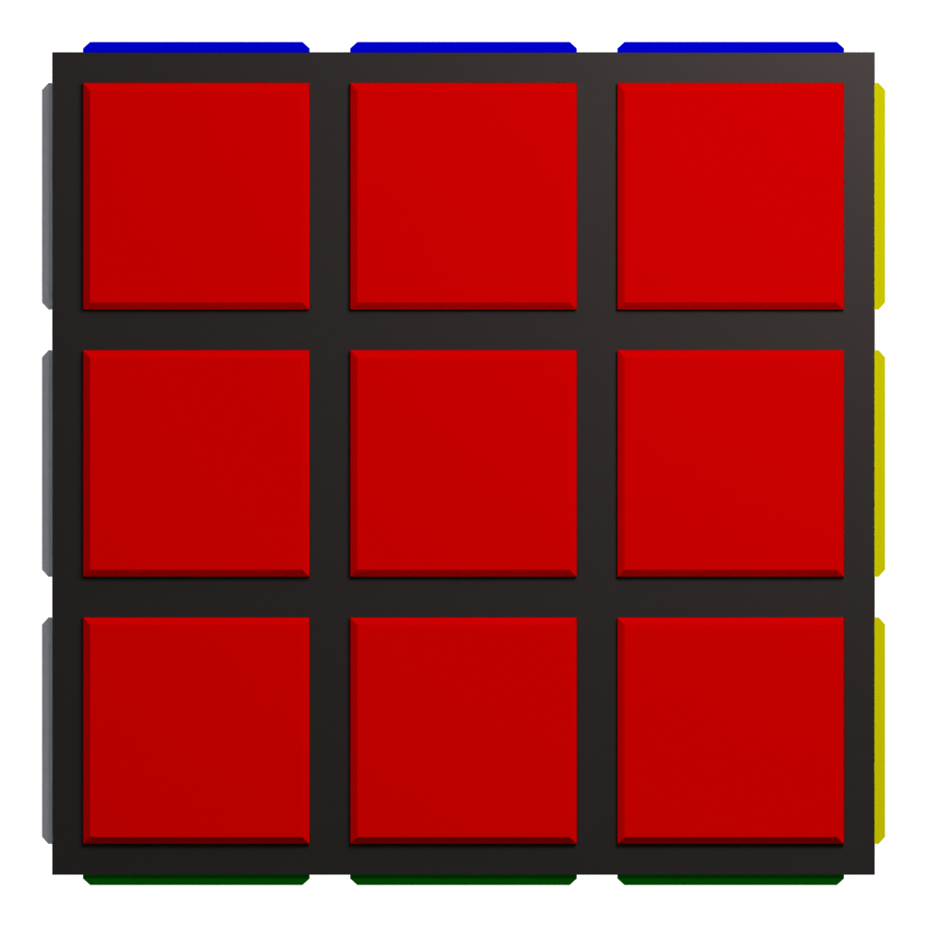 Front view of the Rubiks Cube 3D model
