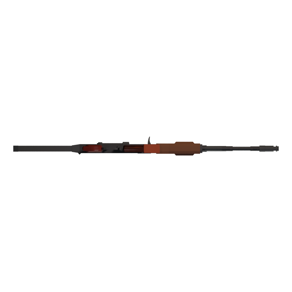 Bottom view of the AK 47 3D model