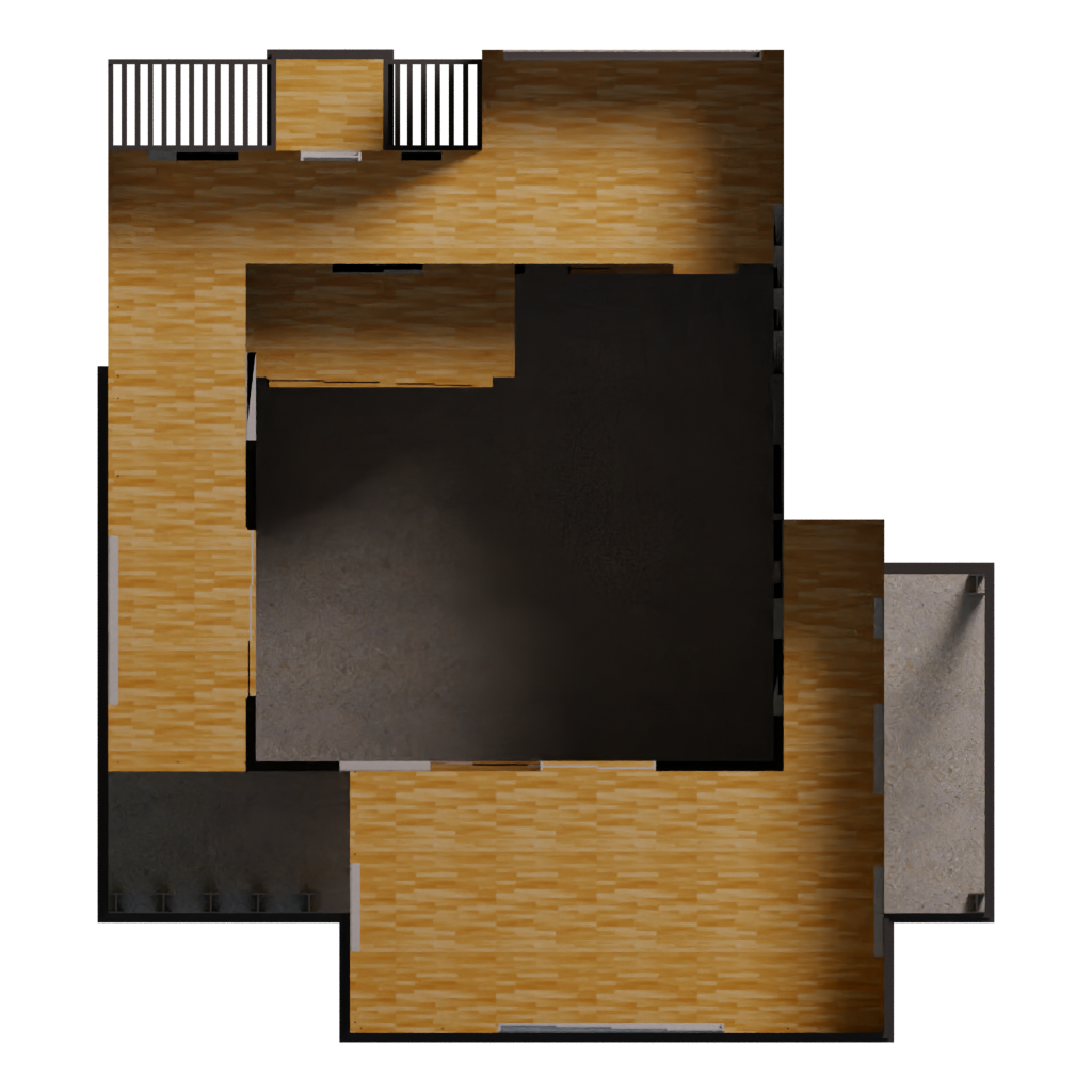 Bottom view of the House 13 3D model