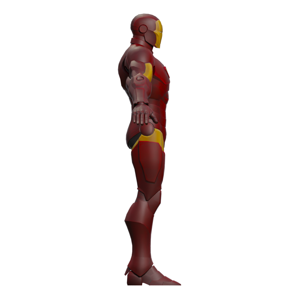 Right view of the Iron Man 3D model
