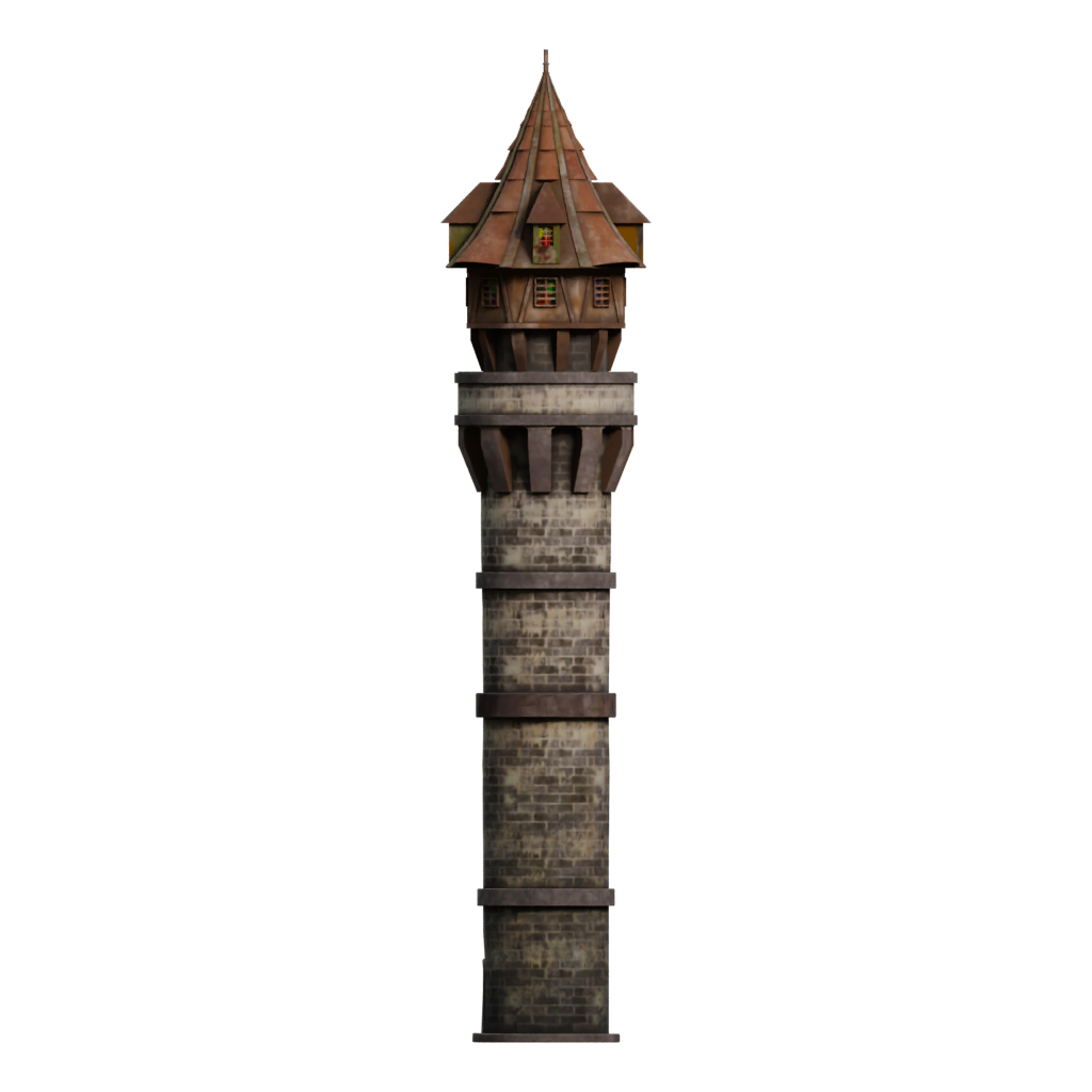 Left view of the Watch Tower 3D model