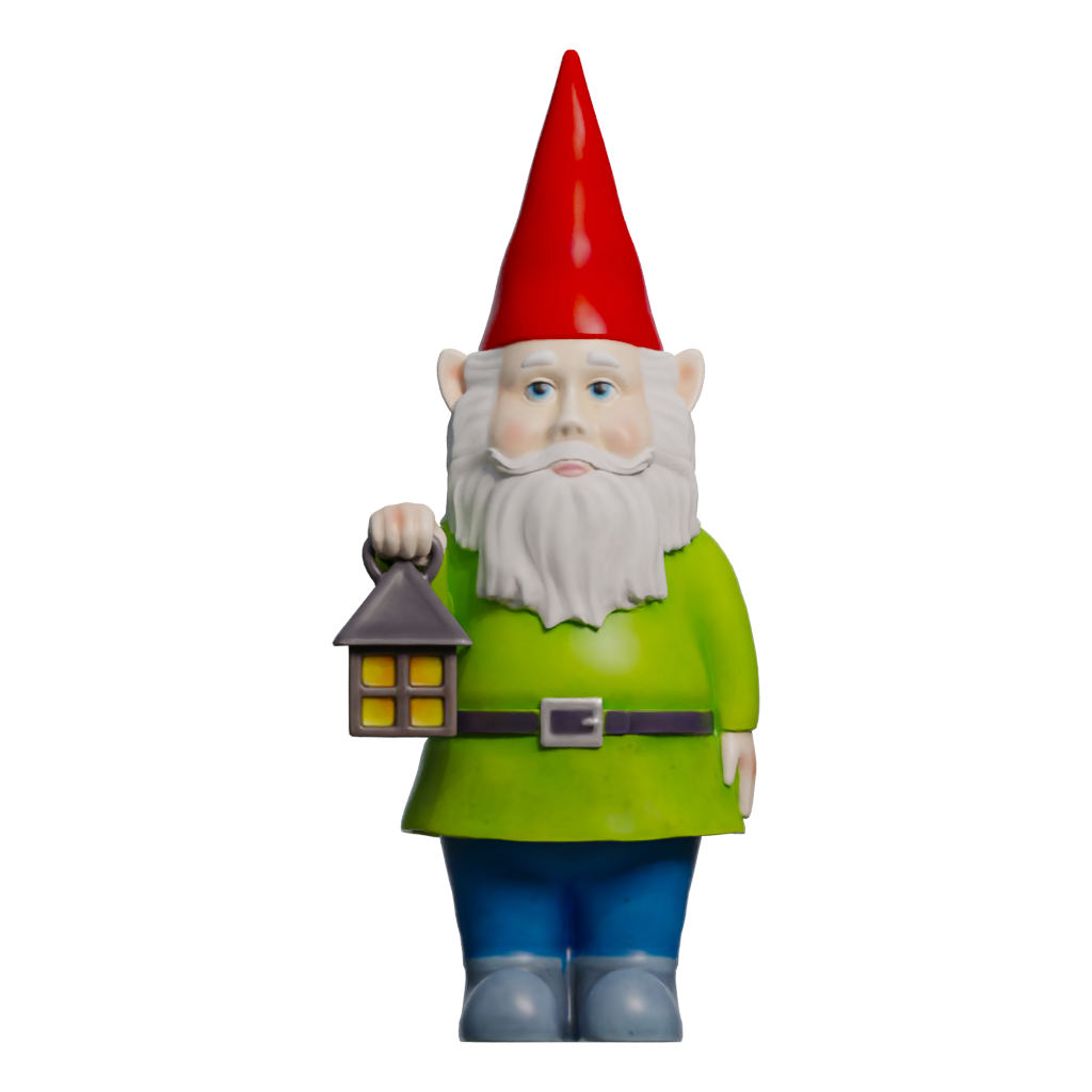 Front view of the Garden Gnome 3D model