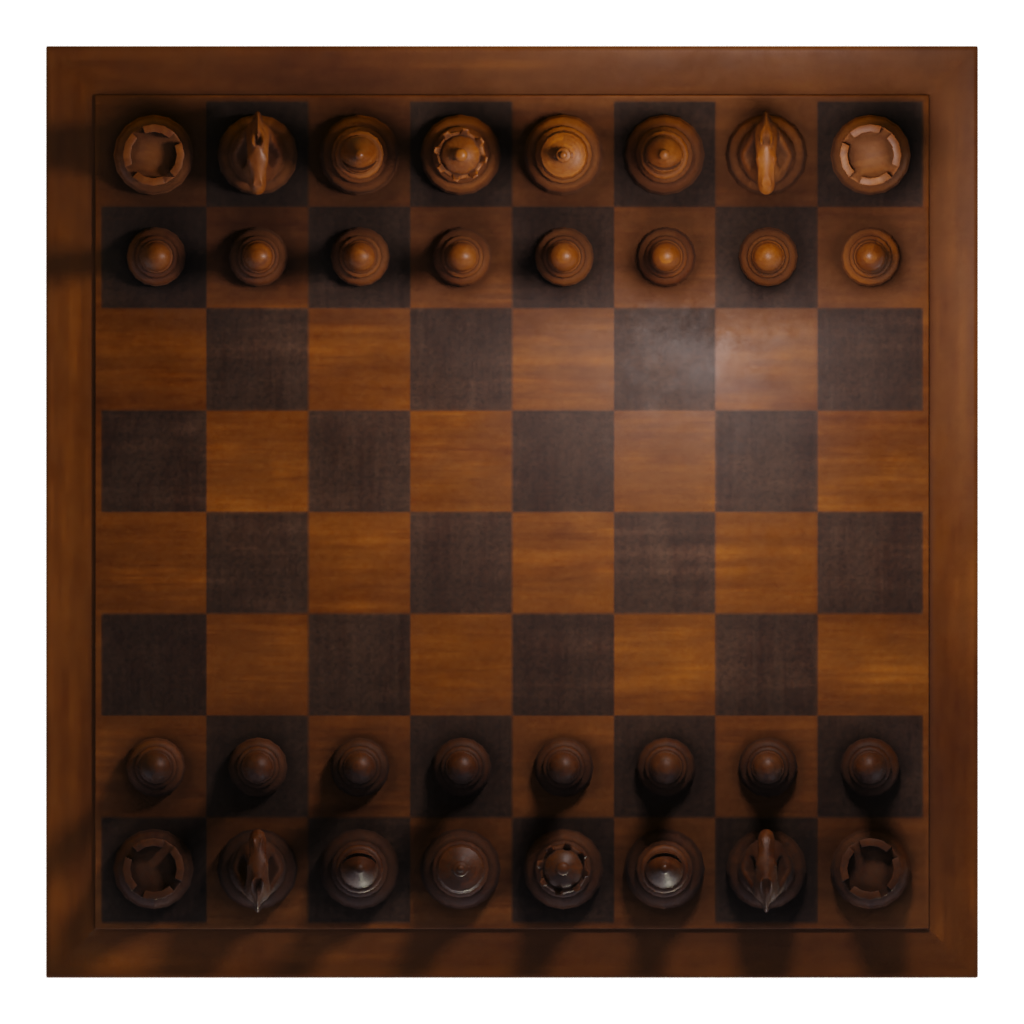 Top view of the Chess Set Table 3D model