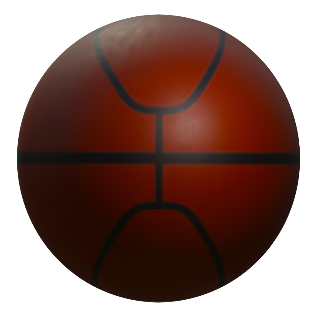 Left view of the Simple Basketball 3D model