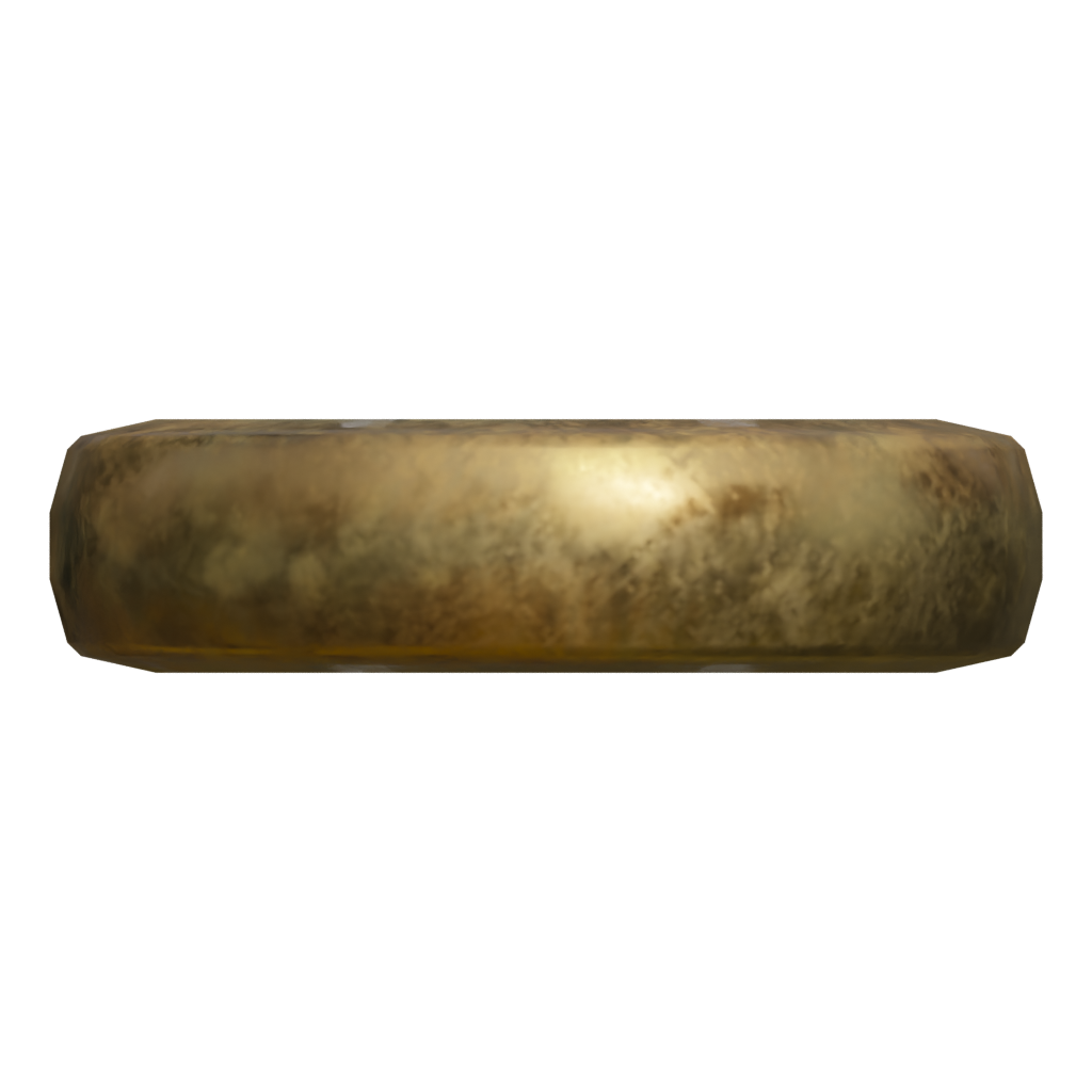 Back view of the Gold Band Ring 3D model