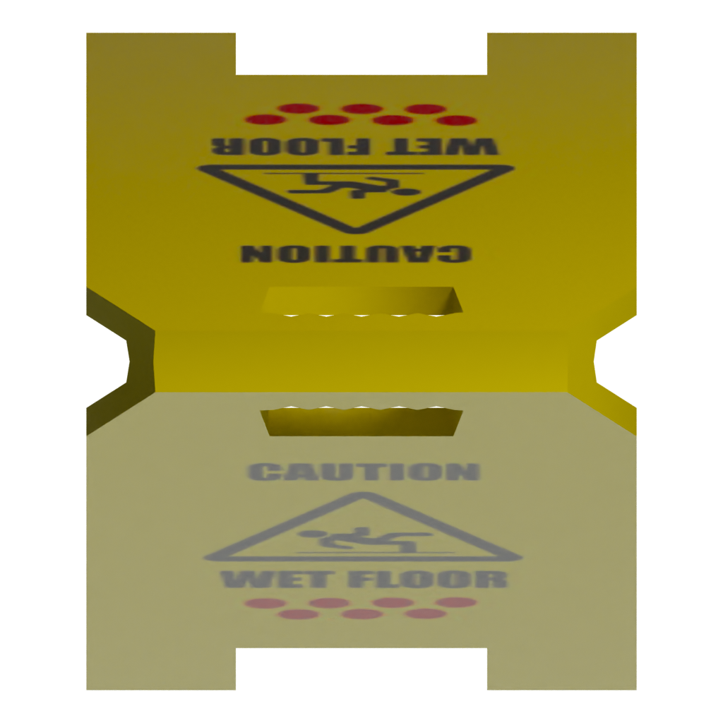 Top view of the Wet Floor Sign 3D model