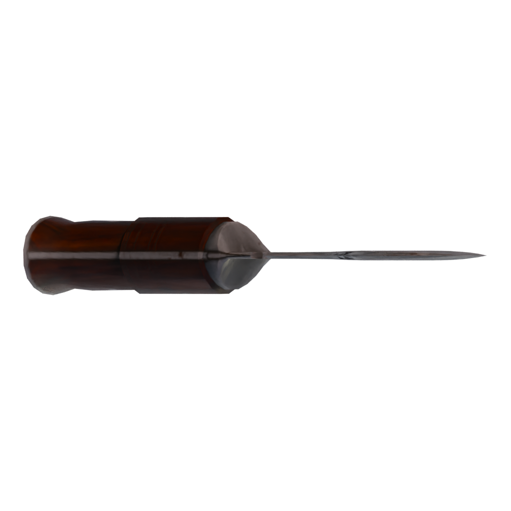 Bottom view of the Kukri 3D model