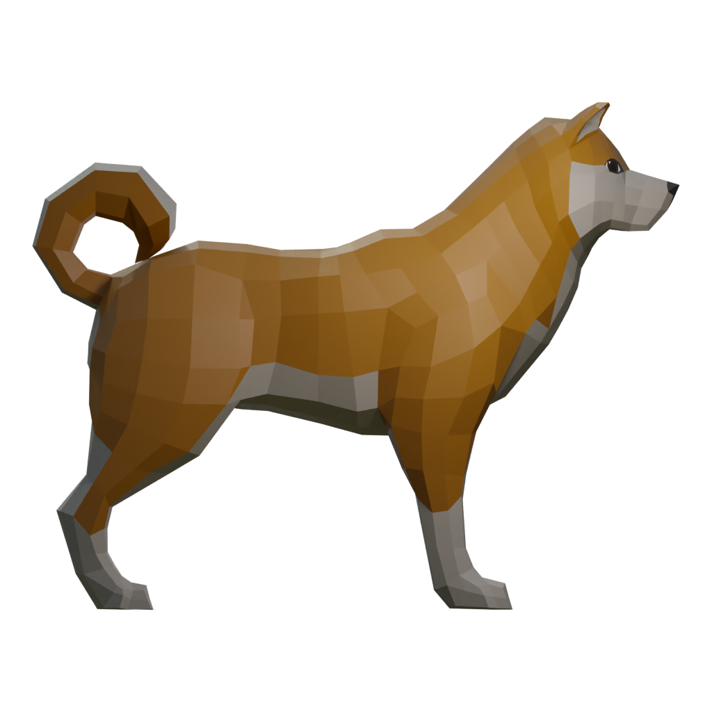 Right view of the Dog 3D model