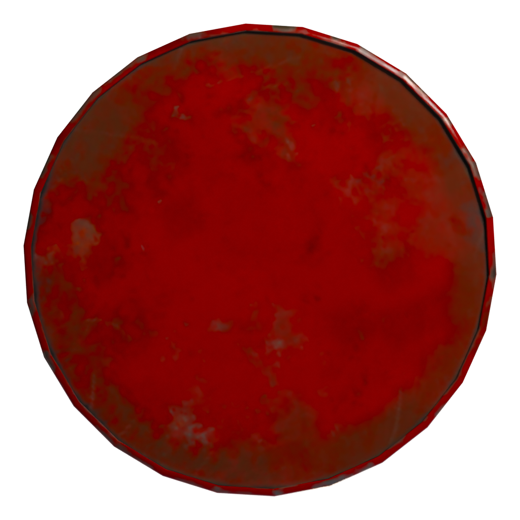 Bottom view of the Barrel 3D model