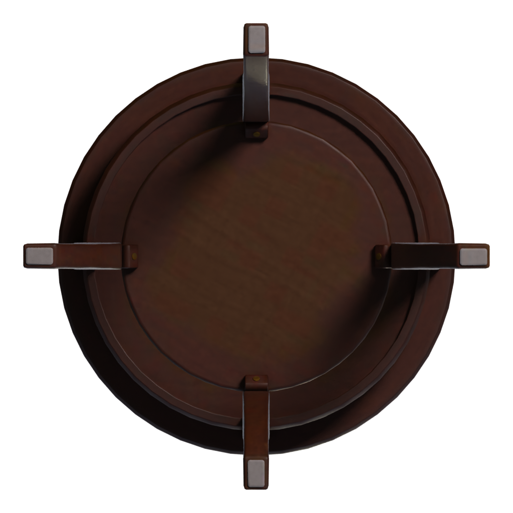 Bottom view of the Side Table Tall 3D model