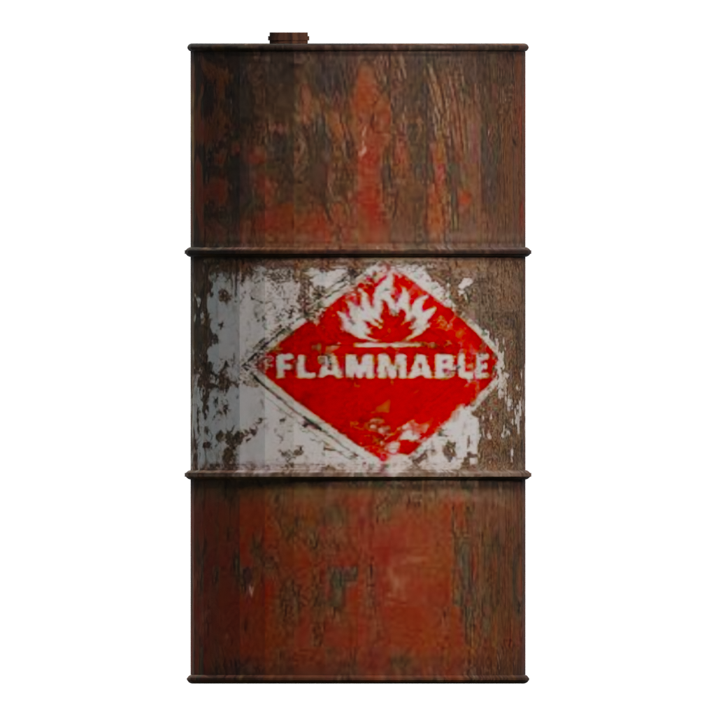 Left view of the Oil Barrel 3D model