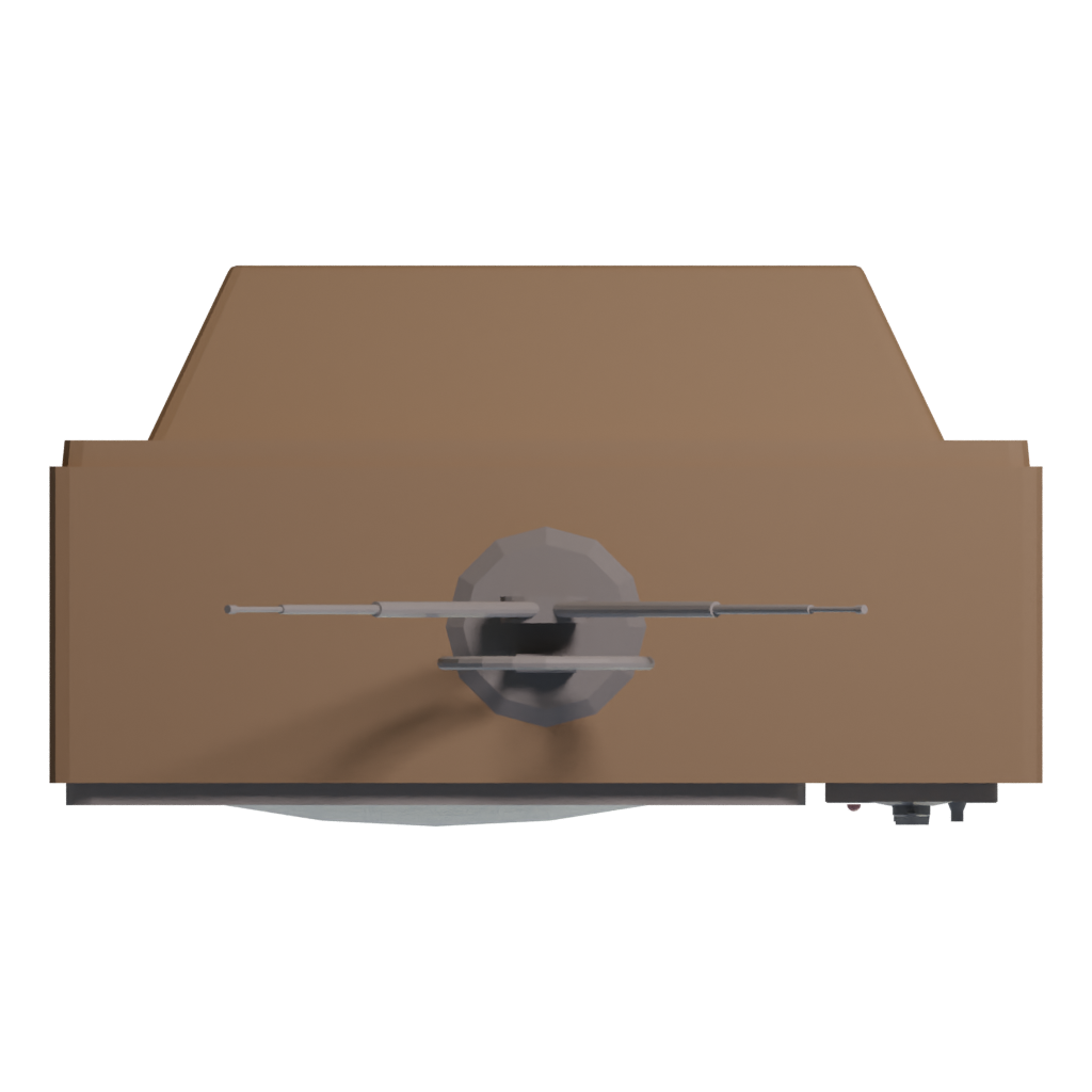 Top view of the TV Low Polly 3D model