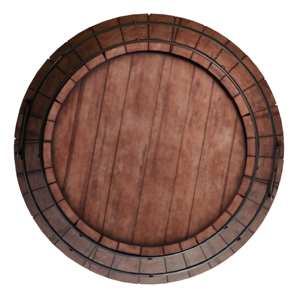 Bottom view of the Wooden Bucket 3D model