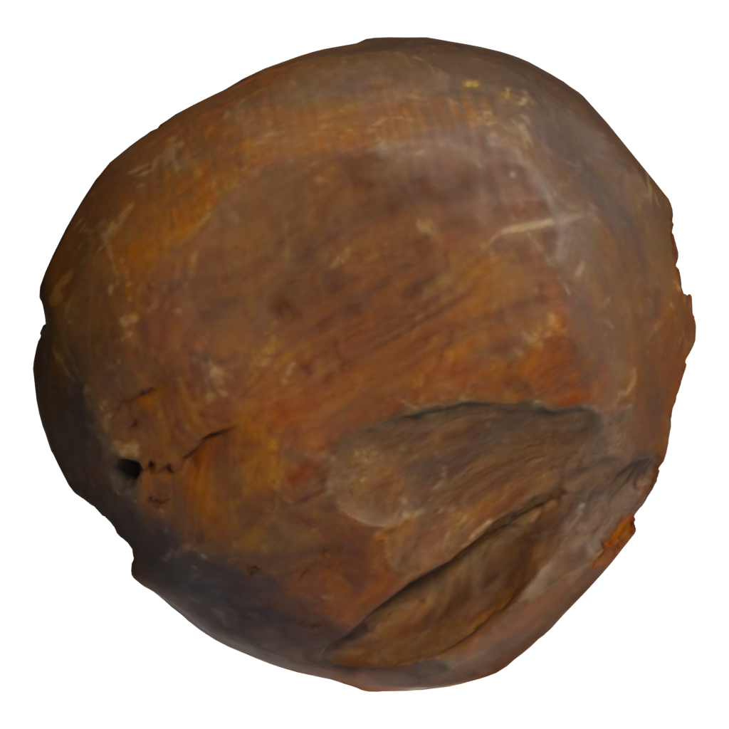 Bottom view of the Wooden Bowl 3D model