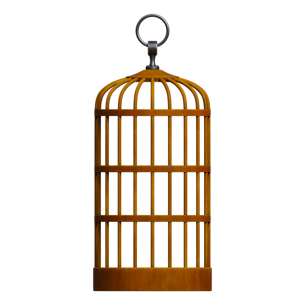 Back view of the Birdcage 3 3D model