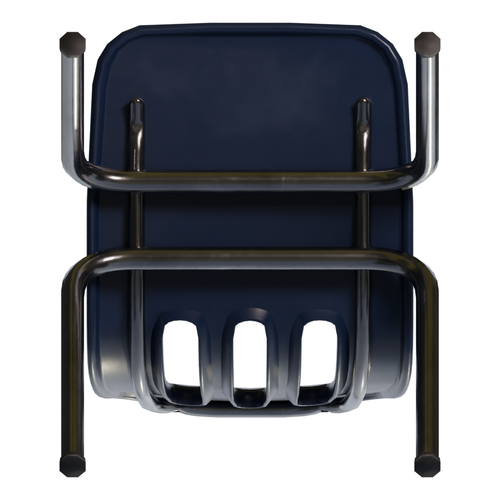 Bottom view of the School Chair 3D model