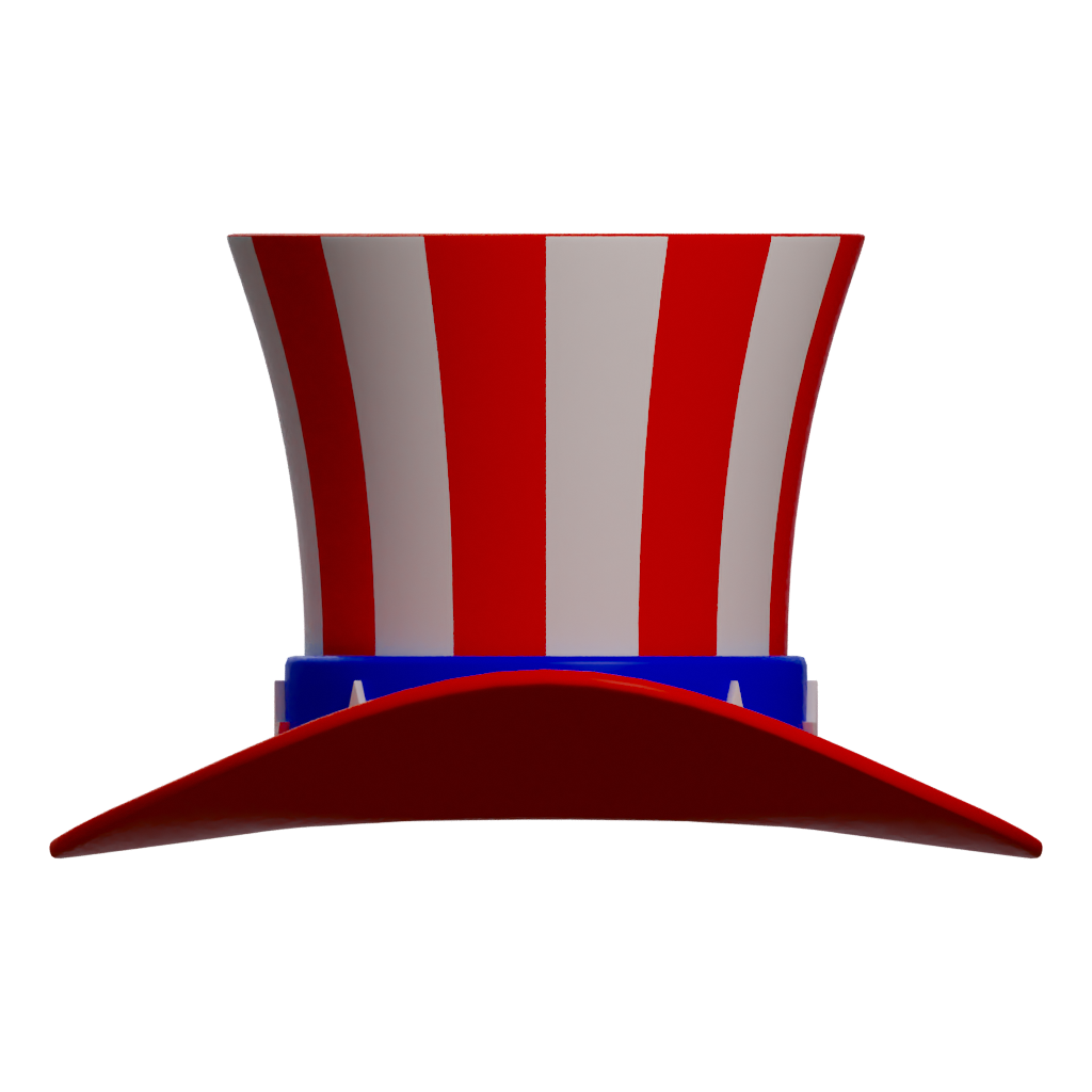 Left view of the Uncle Sam Hat 3D model