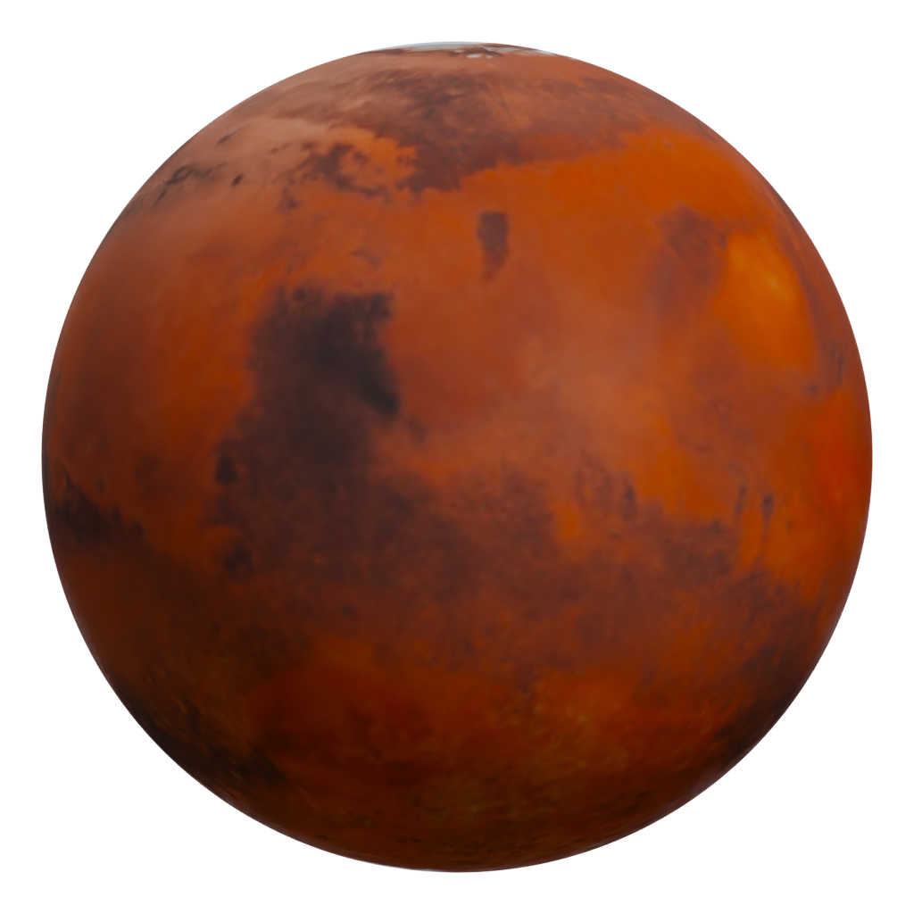 Left view of the Mars Planet With Low Polygons 3D model