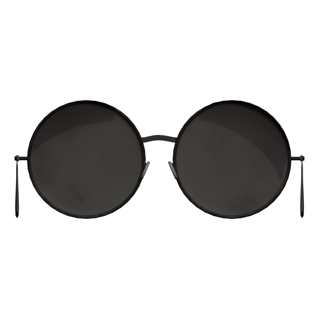Back view of the Round Spectacles 3D model