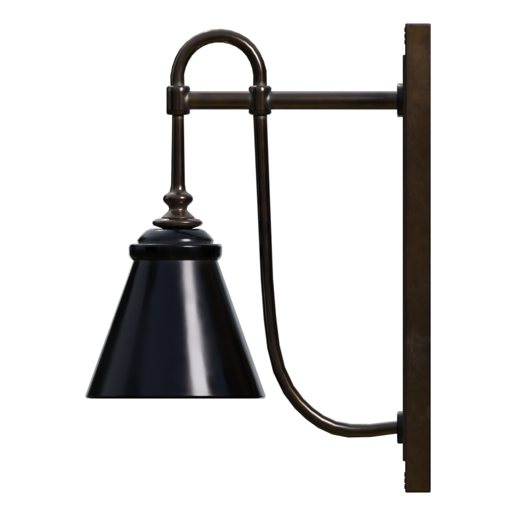 Left view of the Industrial Wall Sconce 3D model