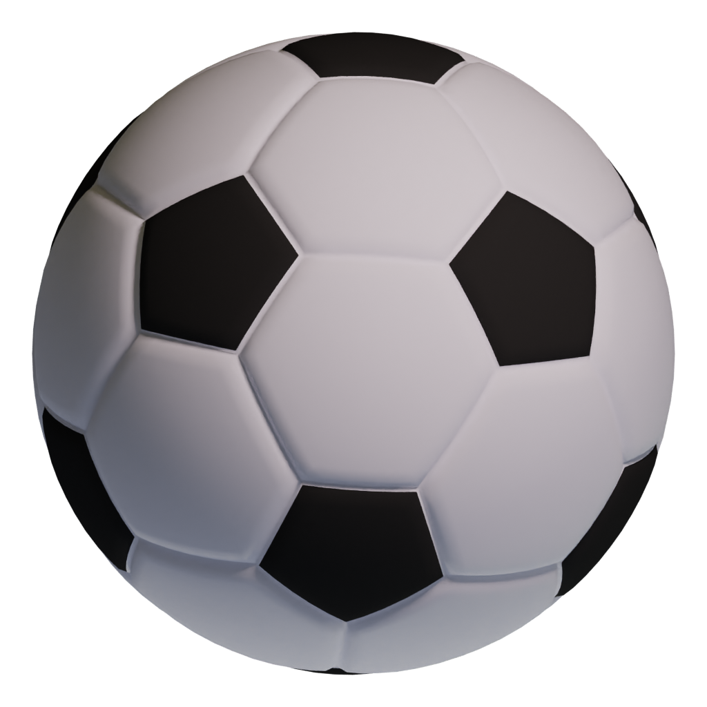 Bottom view of the Realistic Soccer Ball With Realistic Depth 3D model